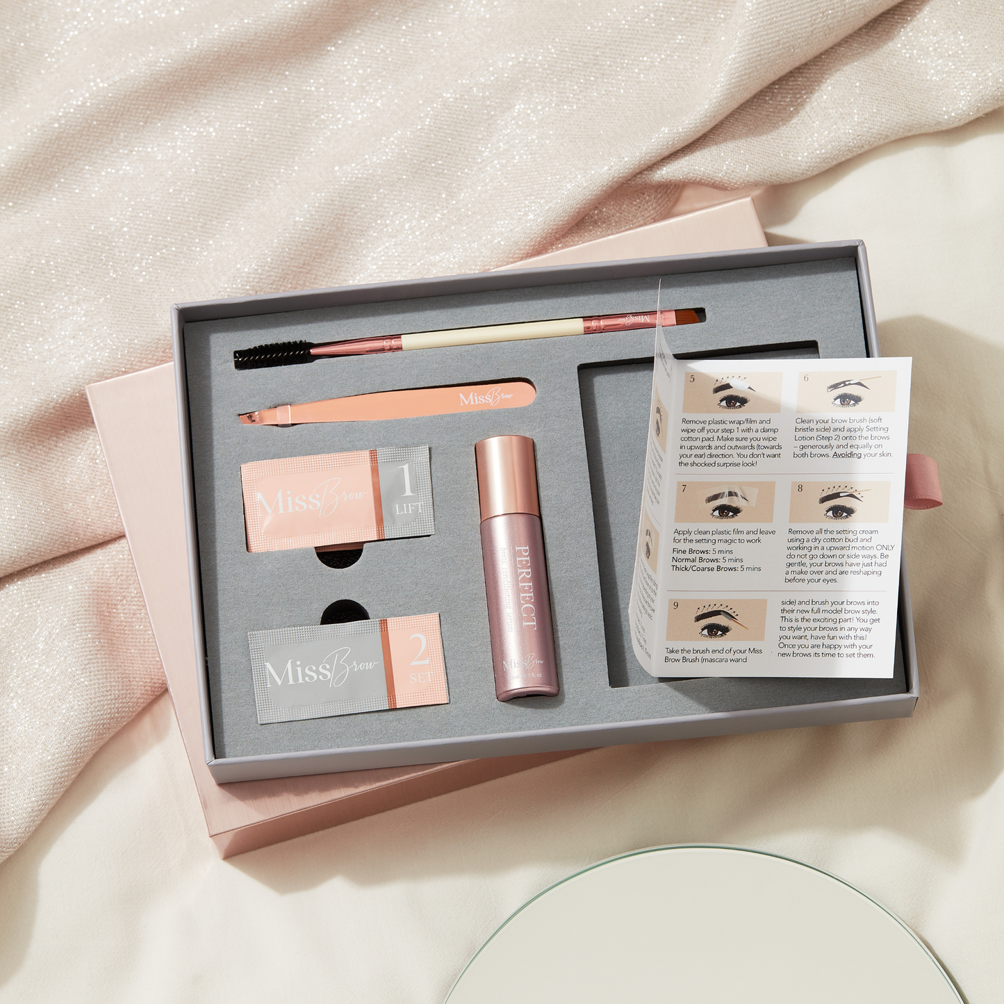 Natural Vegan Home Brow Lamination Kit Gift Box including accessories