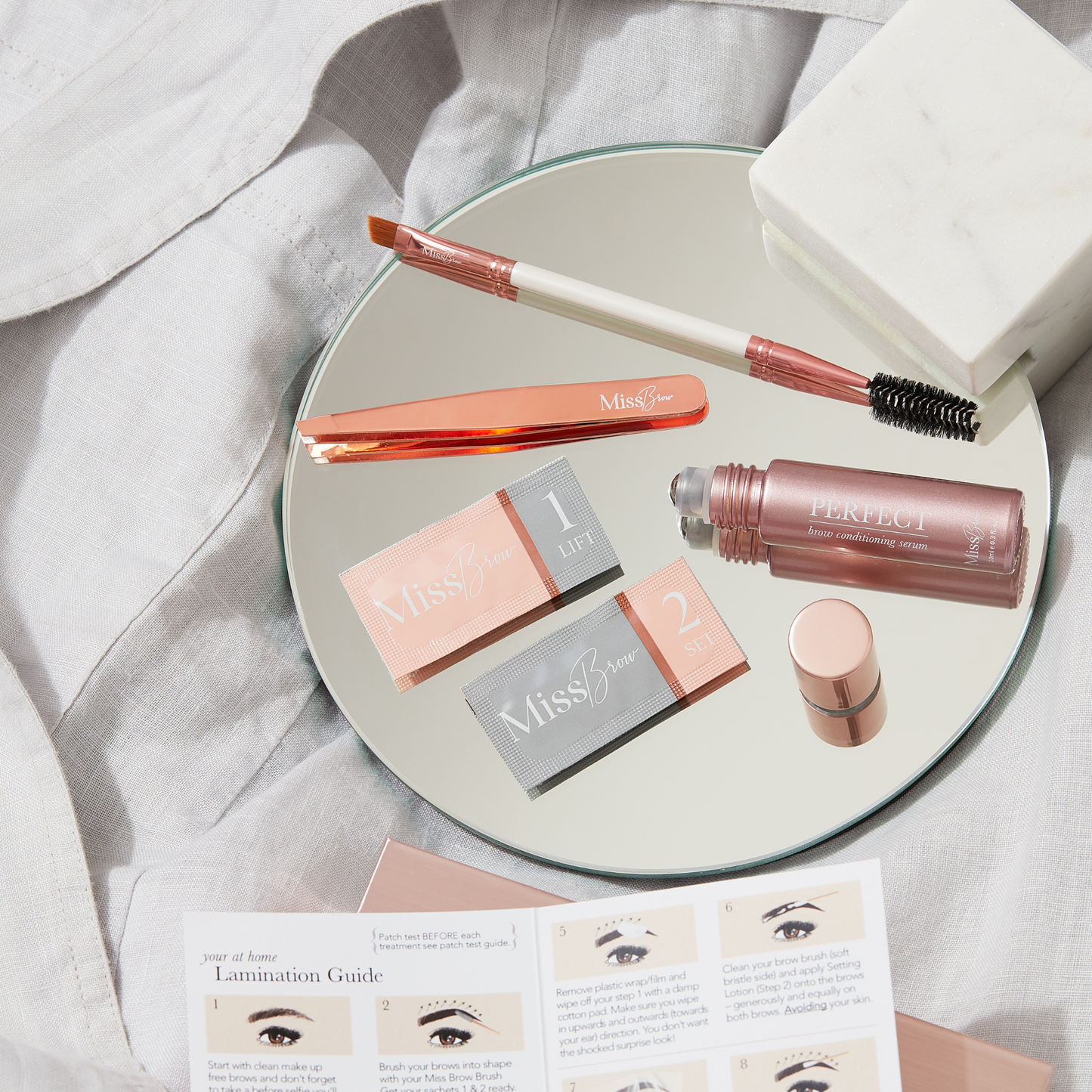 Natural Vegan Home Brow Lamination Kit Gift Box including accessories