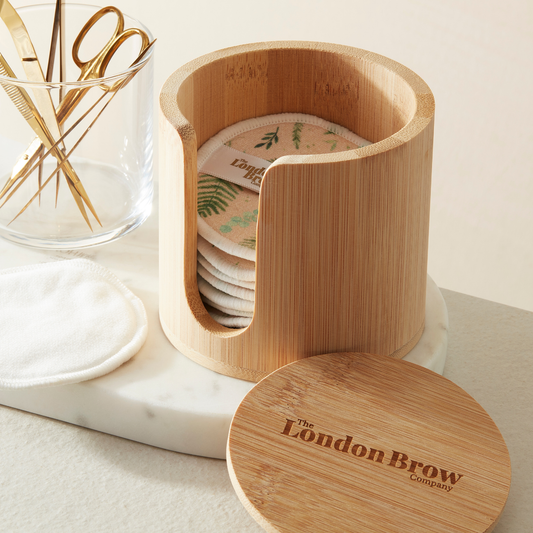 Bamboo Cotton Pad Holder with Lid — Eco-Friendly Beauty Storage Solution
