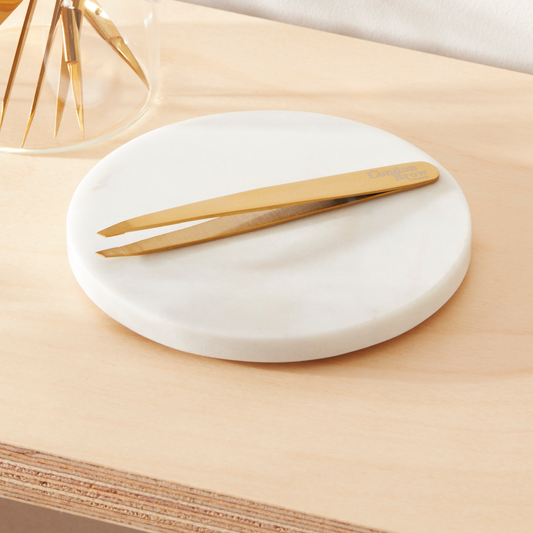 Gold Angled Brow Tweezers – Precision Tool for Effortless Shaping